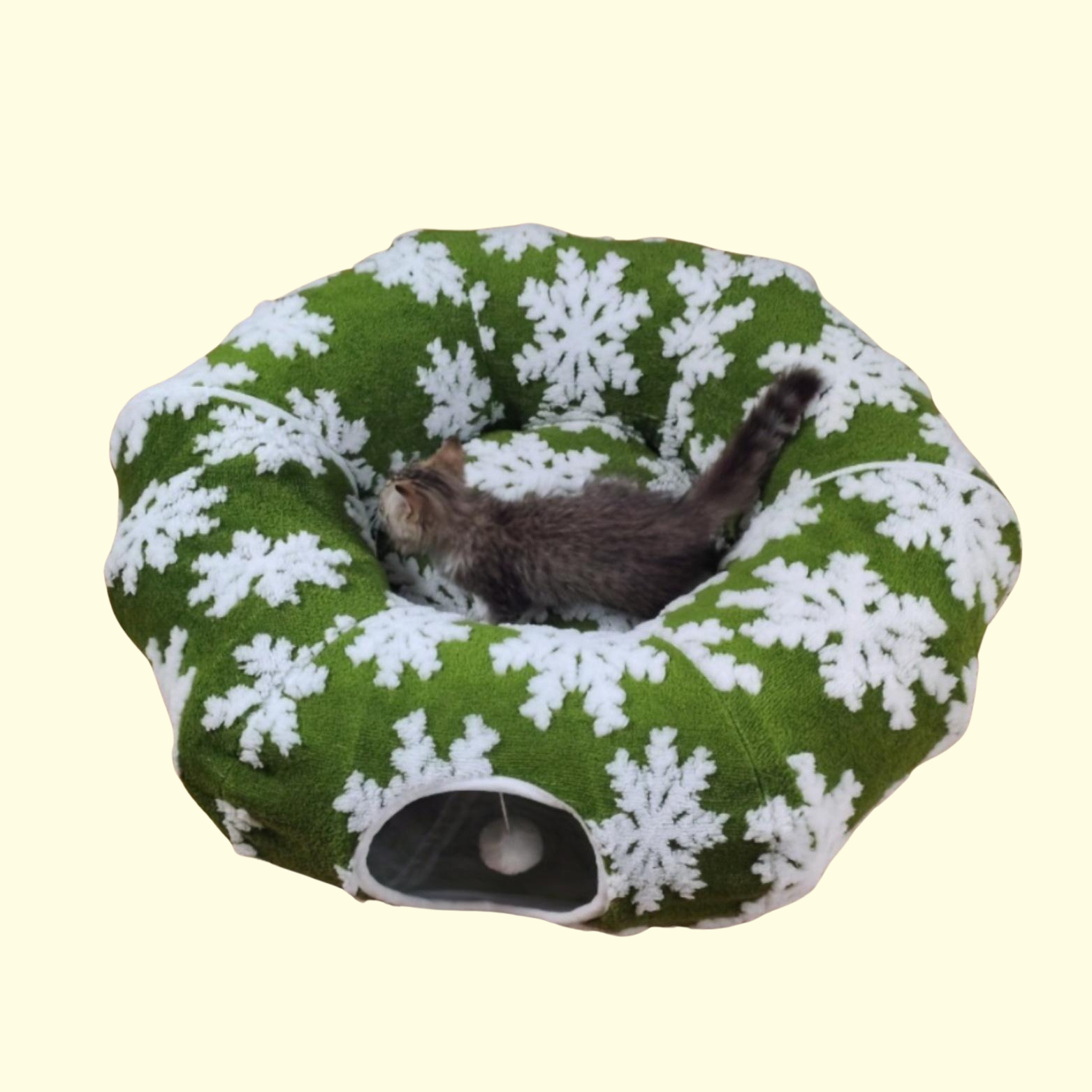 Christmas Cat Tunnel Bed