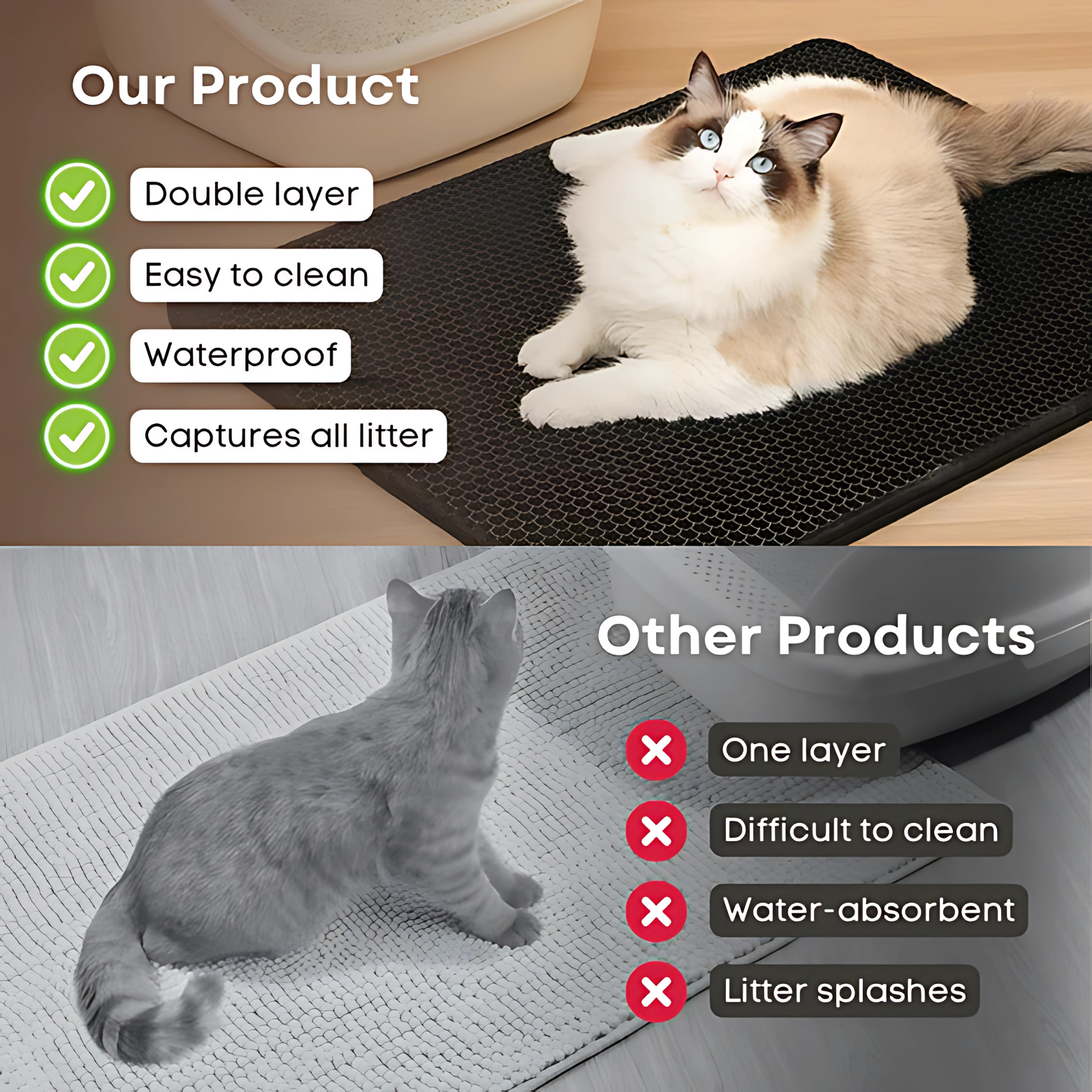 Tapis à Litière Double Couche