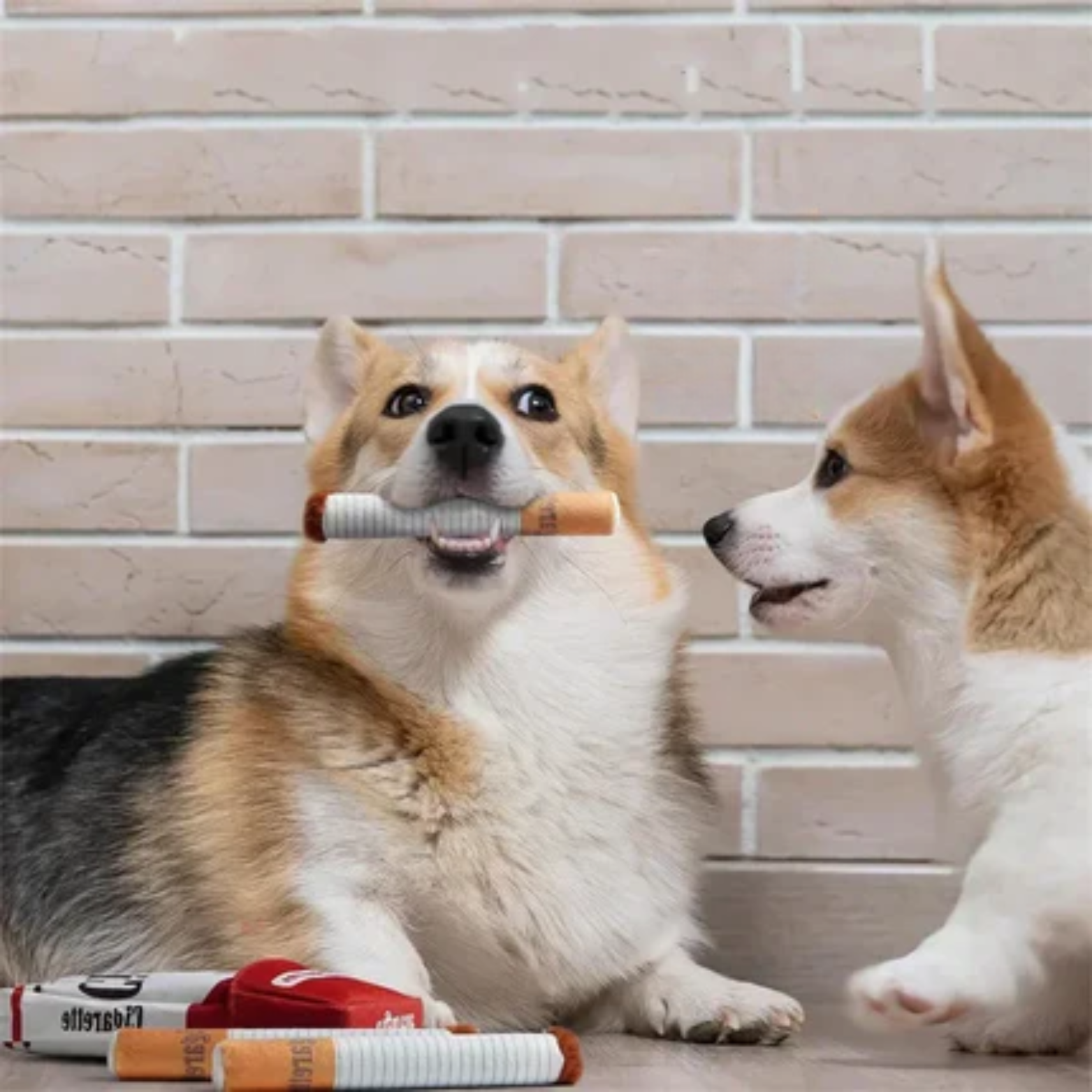 Squeaky Cigarette Dog Chewing Toy