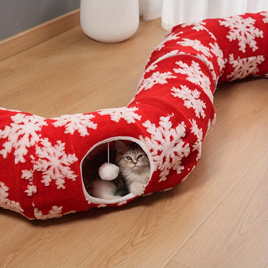 Christmas Cat Tunnel Bed